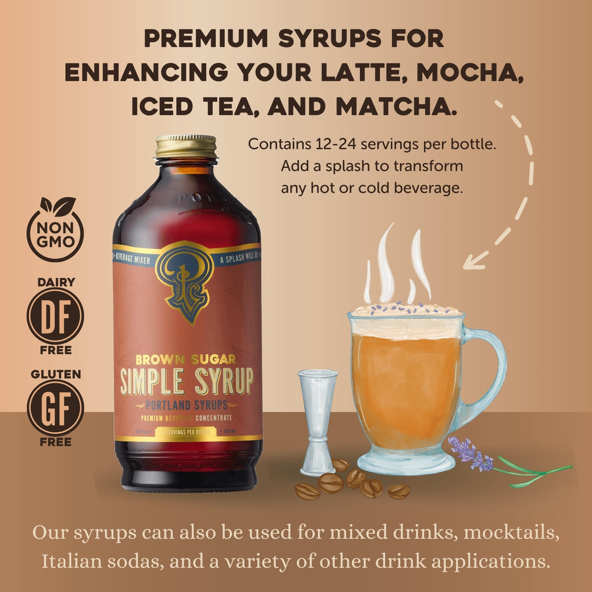 Brown Sugar Simple Syrup | Rich Caramel & Molasses Mixer