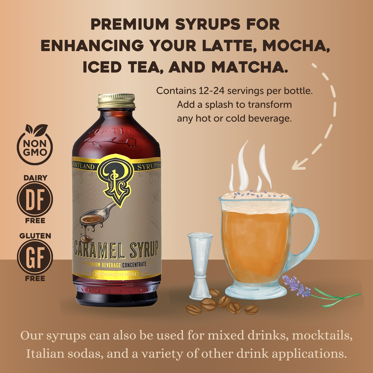 Caramel Syrup for Coffee & Lattes | Rich Toast & Butter Mix