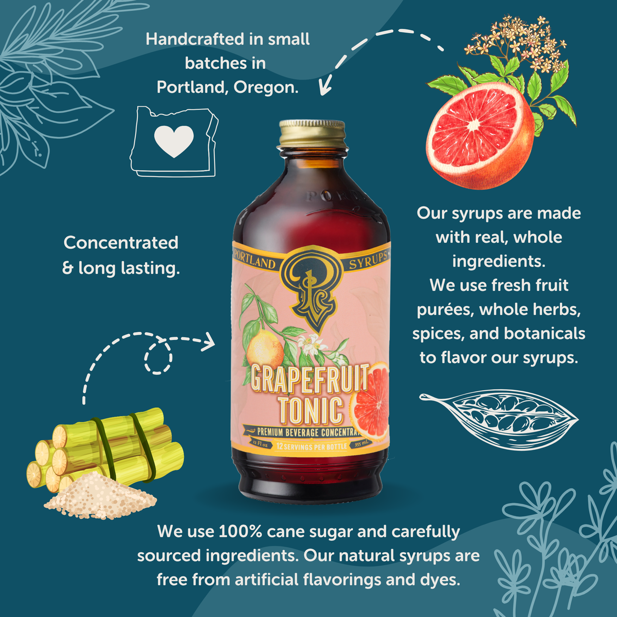 Grapefruit Tonic Concentrate | Elderflower & Quinine Mixer