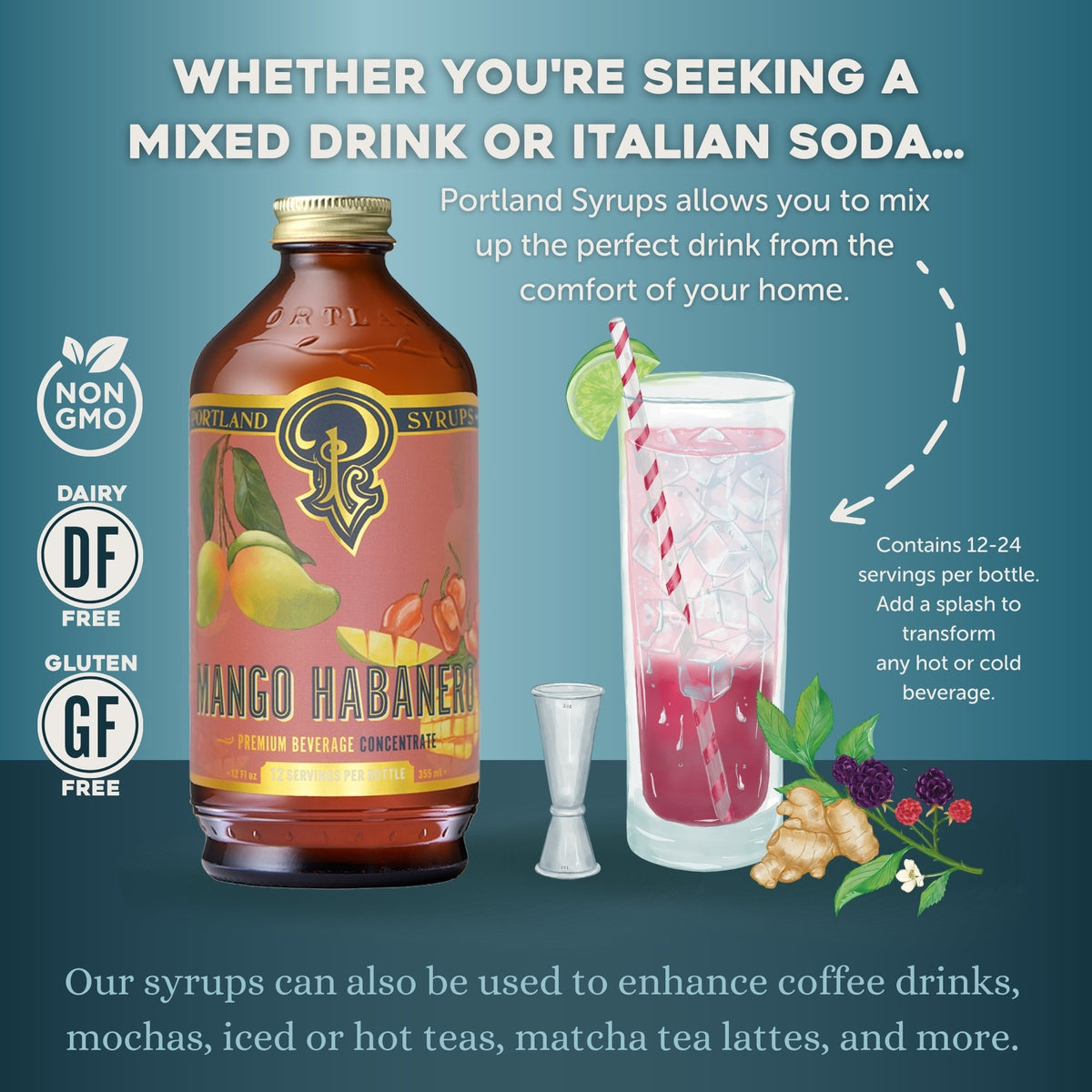 Mango Habanero Syrup 2-Pack | Sweet Heat Craft Mixer
