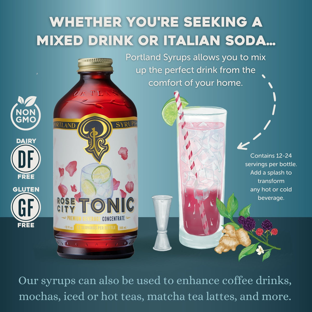 Rose City Tonic Concentrate | Floral Cinchona Cocktail Mixer
