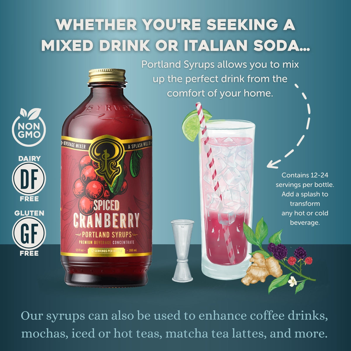 Spiced Cranberry Syrup | Winter Holiday Cocktail Mixer