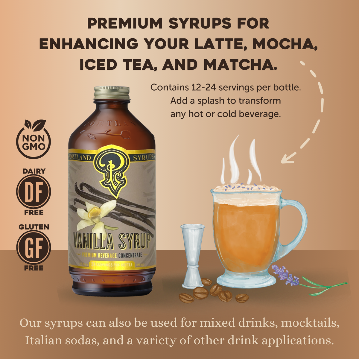 Vanilla Syrup for Coffee & Lattes | Pure Tahitian Vanilla