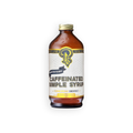 Portland Syrups Caffeinated Simple Syrup premium beverage concentrate in a 12 fl oz amber glass bottle.