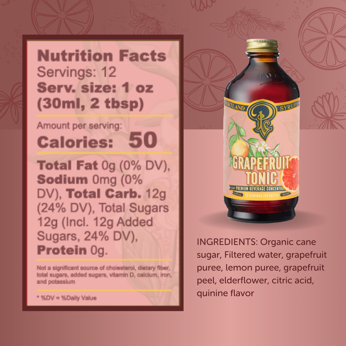 Grapefruit Tonic Concentrate | Elderflower & Quinine Mixer