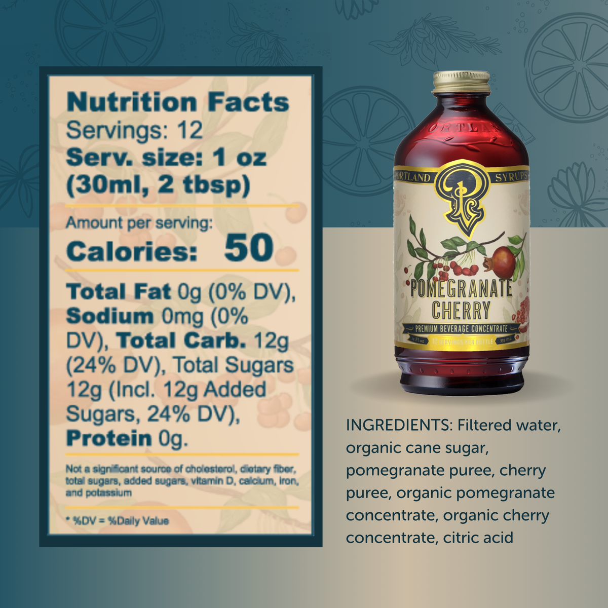 Pomegranate Cherry Syrup | Real Fruit Craft Grenadine