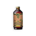 A bottle of Syrupland Pumpkin Spice Honey Syrup Concentrate with a gold cap and a tan label featuring autumn illustrations, set against a plain white background.