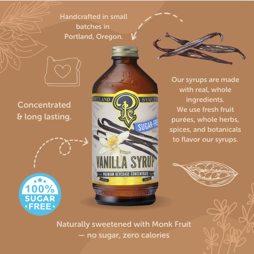 Sugar Free Vanilla Syrup | Zero-Sugar Coffee & Latte Syrup