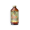 A bottle of Oakland Spicy Ginger Syrup Concentrate with a light green label featuring ginger root illustrations, set against a plain white background.