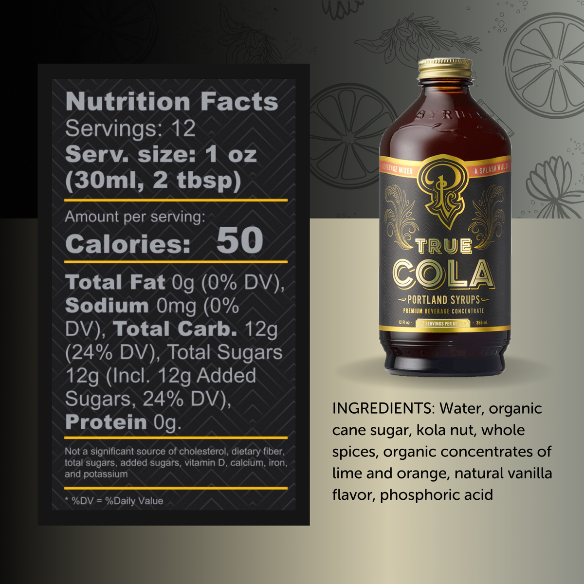 True Cola Syrup | Craft Kola Nut & Citrus Mixer