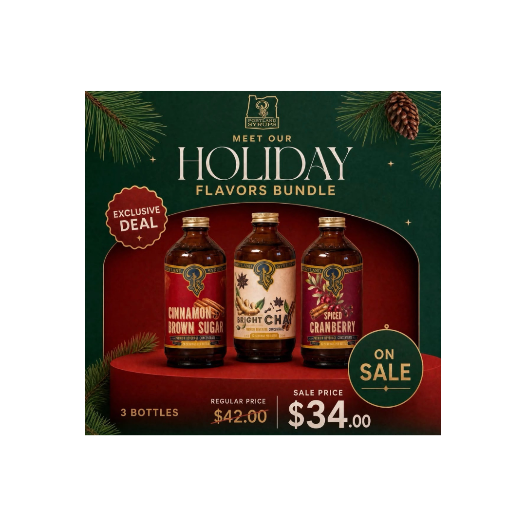 Portland Syrups Holiday Flavors Bundle | 3-Pack Craft Beverage Concentrate